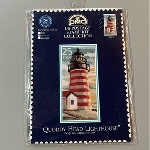 Counted Cross Stitch Kit Quoddy Head Lighthouse Needlepoint Maine Coastal Beach